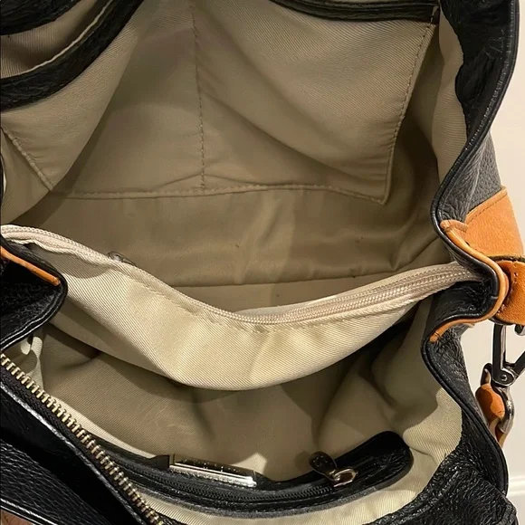 Valentina Black & Brown Leather Satchel with Crossbody - Picture 8 of 9